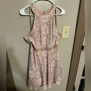 Light pink/rose gold and white dress